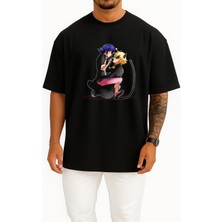 Bahriyeli Collection Oversize Adrien Agreste Marinette Dupain Göğüs Tasarımlı Unisex T-Shirt