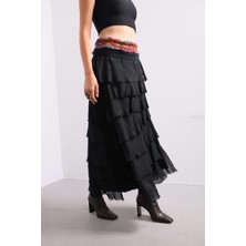 Eren Style Italyan 2 Beden Ince Gösteren Kat Kat Ipek Etek & Straplez Elbise