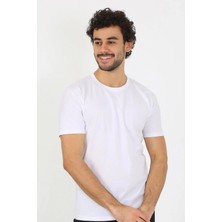 Moda Şahsenem Moda Erkek Sıfır Yaka Beyaz Penye Atlet