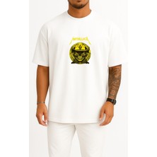 Bahriyeli Collection Oversize Metallica Rock Skull Göğüs Baskılı Unisex T-Shirt