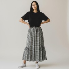 Eren Style Bohem Şifon Kemerli Beli Lastikli Etek(95 Cm)-(38-50)