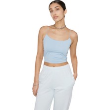 Mamayaga Kadın Askılı Spor Şık U Yaka Crop Top Curve Büstiyer Bluz