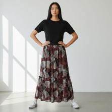 Eren Style Bohem Şifon Kemerli Beli Lastikli Etek(95 Cm)-(38-50)