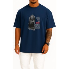Bahriyeli Collection Oversize Sultan Alparslan Göğüs Tasarımlı Unisex T-Shirt