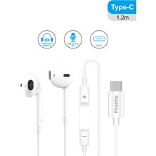 Belirtilmemiş 2052 Kablolu Kulak Içi Kulaklık / Type-C Uçlu / Mikrofonlu / 1.2m Kablo