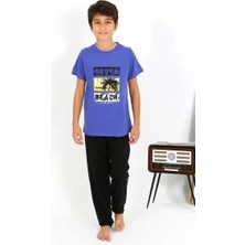 Moda Şahsenem Moda Erkek Çocuk Kısa Kol Penye Pijama Takım Saks