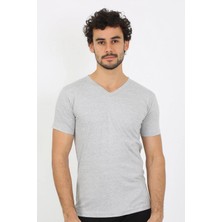 Moda Şahsenem Moda Erkek V Yaka Gri Penye Atlet