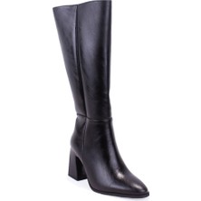 Dagoster DZA07-11701500 Siyah Günlük Fermuarlı Kasik Topuklu Kadın Çizme