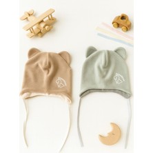 Greenmoon Dış Kısmı Polar Iç Kısmı Pamuk 2'li Bebek Bere