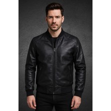 Evasim Hakiki Deri Erkek Deri Mont (Siyah)