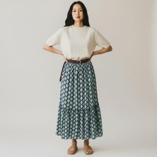 Eren Style Bohem Şifon Kemerli Beli Lastikli Etek(95 Cm)-(38-50)