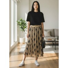 Eren Style Bohem Şifon Kemerli Beli Lastikli Etek(95 Cm)-(38-50)