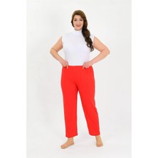 Moda Şahsenem Moda Kadın Pamuklu Büyük Beden Alt Pijama Kırmızı