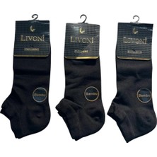 Moda Şahsenem Livoni Dikişsiz Bambu Erkek Patik Çorap 3 Adet