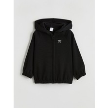 LC Waikiki Lcw Yeni Yeni Sezon Fiyonk Nakışlı Kız Çocuk Kalın Fermuarlı Sweatshirt