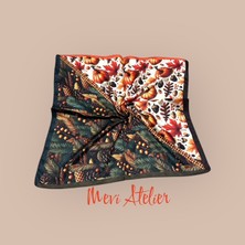 Mevi Atelier Yılbaşı Desenli Renkli Fular 50 x 50