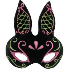 Siyah Süet Kaplama Tavşan Maskesi