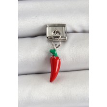 Dktt 316L Çelik Gümüş Renk Kapya Biber Model Nomination Charm - TJ-BC1488