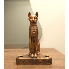 Antioch Art and Design Dekoratif Mısır Kedi Şamdan Biblo Mumluk Tasarım Hediyelik
