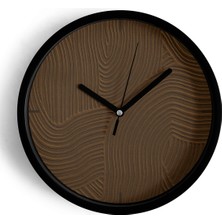 JHAAR Soyut Alçı Görünümlü Modern Duvar Saati - 35 - Önü Camlı Siyah Kasa - Sessiz Mekanizma