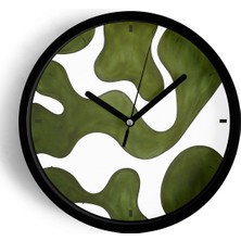 JHAAR Soyut - Bohem Modern Duvar Saati - 35cm - Önü Camlı Siyah Kasa