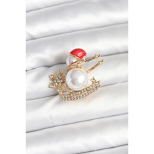 Clariss Kızaklı Kardan Adam Model Yılbaşı Temalı Broş