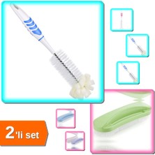 Hereveoyuncak Şişe Temizleme Fırçası + 2 Adet Yumuşak Uçlu Halı Temizlik Fırçası - 2li Set F9R9V7