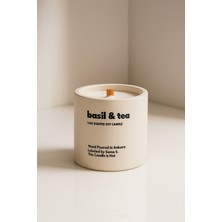 Basement : Basil & Tea : Modern Beyaz Beton Mum (Reyhan, Bergamot, Siyahçay, Ylangylang)