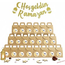 30 Günlük Ramazan Takvim Seti Büyük Boy 10X15 cm Boş Hediye Kutusu 30 Adet 48 Adet Numara Etiketi