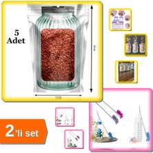 Hereveoyuncak Kavanoz Görünümlü Kilitli Saklama Poşeti Çıtçıtlı 5 Adet + Biberon Şişe Temizleme Fırçası - 2li Set