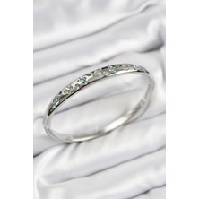 Dktt Pirinç Zirkon Taşlı Kelebek Model Gümüş Renk Kadın Kelepçe - TJ-BB7569