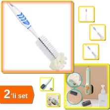 Hereveoyuncak Şişe Temizleme Fırçası + Deterjan Hazneli Süet Bot Nubuk Ayakkabı Fırçası - 2li Set J9W4R3