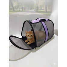 Newfull Kedi Taşıma Çantası Seyahat Evcil Hayvan Çantası Fileli Büyük Bot