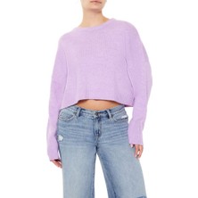 F21 Düşük Omuzlu Crop Kazak