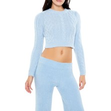 F21 Yumuşak Örgü Crop Kazak