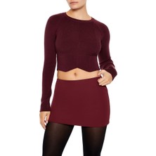 F21 Yırtmaç Detaylı Crop Kazak