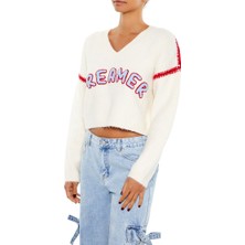 F21 Dreamer Yazılı Yumuşak Triko Kazak