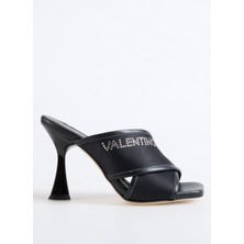 Valentino Saten Siyah Kadın Topuklu Sandalet 91D2541STN