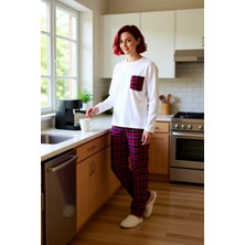 FRM Unisex Ekose Cepli Uzun Kollu Pijama Takımı Fonksiyonel Dayanıklı Kaliteli Konforlu Modern