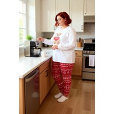 FRM Kadin Kirmizi Desenli Pijama Takımı Fonksiyonel Dayanıklı Kaliteli Konforlu Estetik Modern