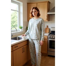 FRM Komik Yüz Ifadeli Kadın Pijama Takımı Fonksiyonel Dayanıklı Kaliteli Konforlu Estetik Spor