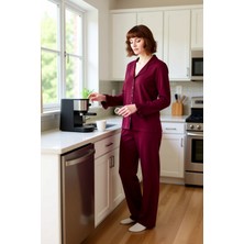 FRM Kadın Volanlı Gömlek Yaka Pijama Takımı Fonksiyonel Dayanıklı Kaliteli Konforlu Estetik Şık