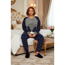 Ersefa Kadın Polar Tavşan Desenli Kışlık Pijama Takımı Fonksiyonel Dayanıklı Kaliteli Konforlu Şık