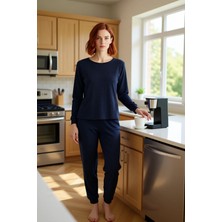 FRM Kadın Kaşkorse Pijama Takımı Bisiklet Yaka Uzun Kollu Fonksiyonel Dayanıklı Kaliteli Rahat