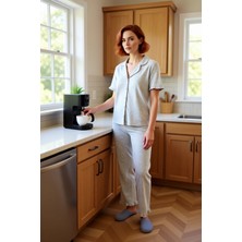 FRM Kadın ve Pamuklu Pijama Takımı Gömlek Pantolon Fonksiyonel Dayanıklı Kaliteli Konforlu Şık