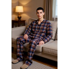 PayBuy Erkek Kareli Pijama Takımı Uzun Kollu Gömlek Pantolon Fonksiyonel Dayanıklı Kaliteli Rahat