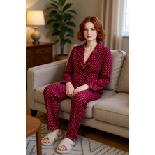 PayBuy Kadın Kalp Desenli Viskon Pijama Takımı Fonksiyonel Dayanıklı Kaliteli Konforlu Estetik Şık