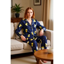 PayBuy Genç Ördek Desenli Pamuklu Pijama Takımı Kadın Fonksiyonel Dayanıklı Kaliteli Konforlu Şık