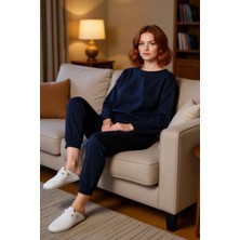 PayBuy Kadın Füme Waffle Örme Lounge Takımı Bisiklet Yaka Düşük Kol Fonksiyonel Dayanıklı Estetik