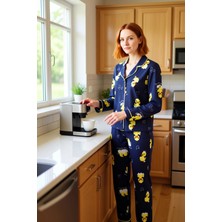 FRM Genç Kadın Ördek Desenli Pamuklu Pijama Takımı Ev Giyimi Fonksiyonel Dayanıklı Kaliteli Şık